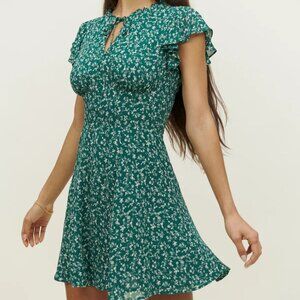 Reformation Byron Dress, Parsley, Size 4